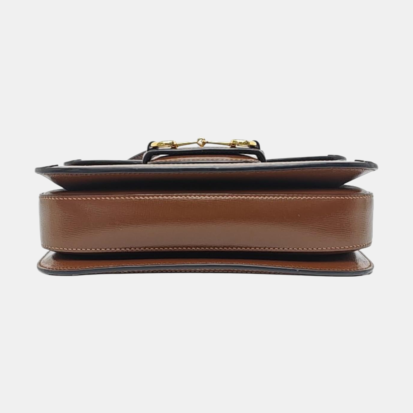 GUCCI Horsebit 1955 Small Size Khaki Coated Canvas Monogram Printed Saddle Bag Crossbody Bag Shoulder Bag Gold Hardware-(SKU)-958962620