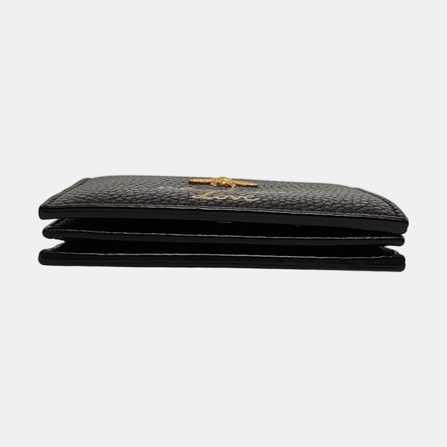 GUCCI Animalier Black Leather Printed Wallet Golden hardware-(SKU)-959022609