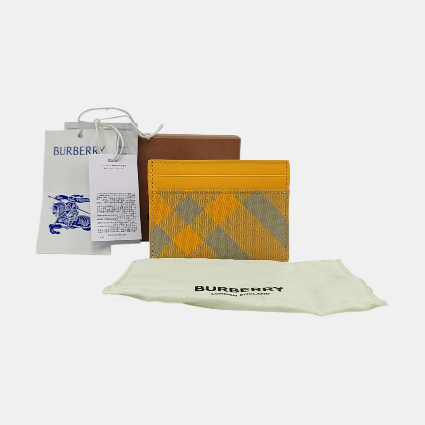 BURBERRY Yellow Coated Canvas Card Holder-(SKU)-959607392