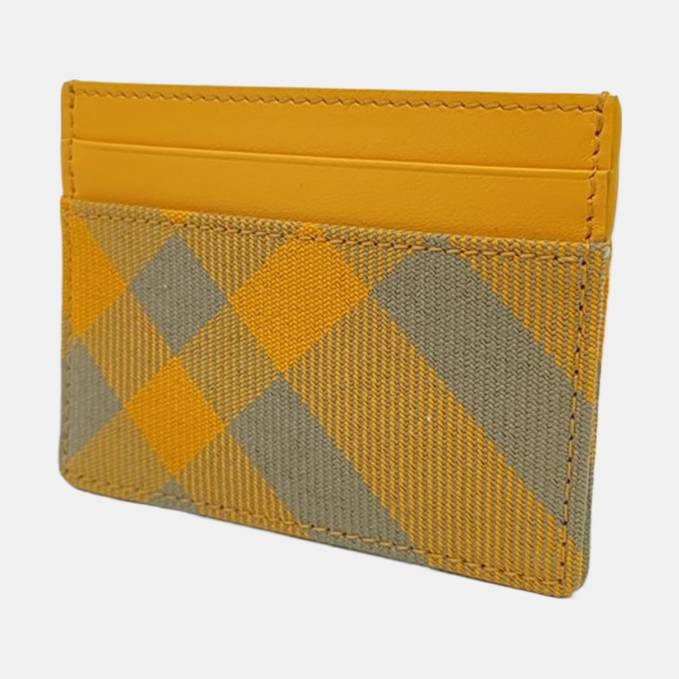 BURBERRY Yellow Coated Canvas Card Holder-(SKU)-959607392
