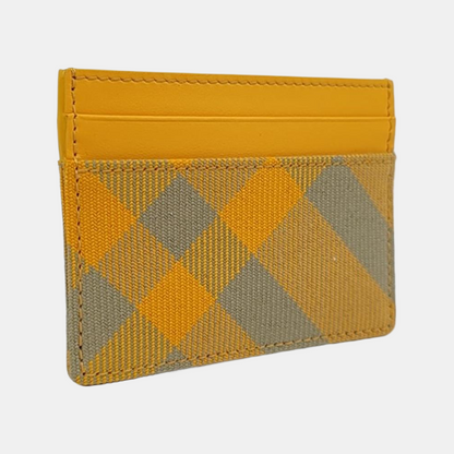 BURBERRY Yellow Coated Canvas Card Holder-(SKU)-959607392
