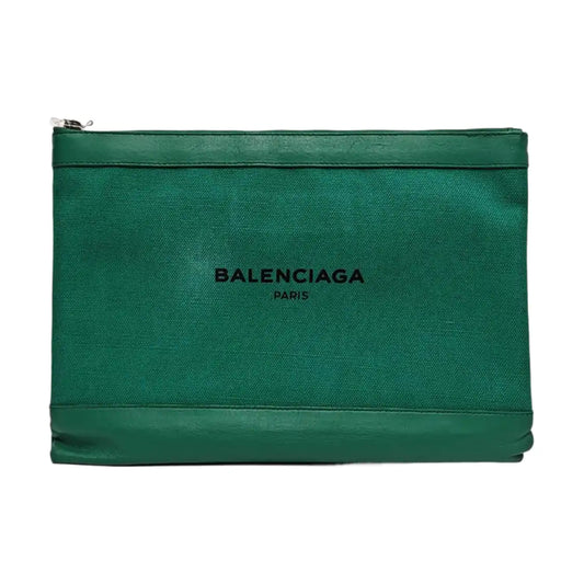 BALENCIAGA Clip Medium size Green Fabric Handbag-(SKU)-959304793