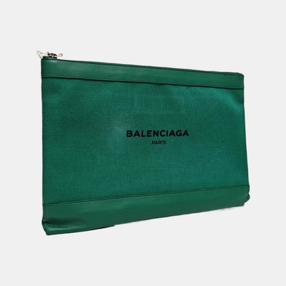 BALENCIAGA Clip Medium size Green Fabric Handbag-(SKU)-959304793