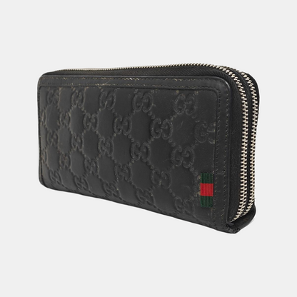 GUCCI Black cowhide monogram embossed handbag Silver Hardware-(SKU)-959345150