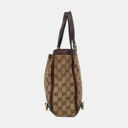 GUCCI Abbey Brown Canvas Monogram Handbag Single Shoulder Bag Golden hardware-(SKU)-959312527