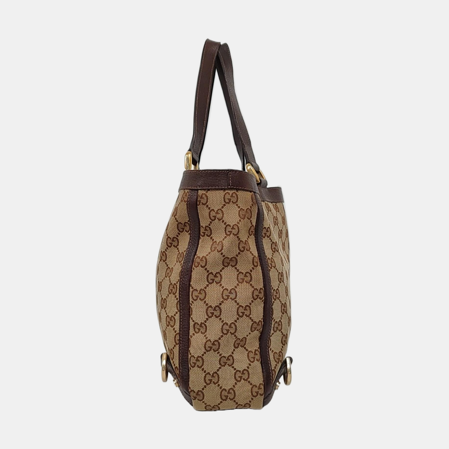 GUCCI Abbey Brown Canvas Monogram Handbag Single Shoulder Bag Golden hardware-(SKU)-959312527