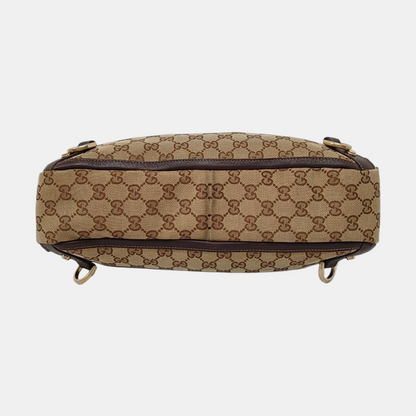 GUCCI Abbey Brown Canvas Monogram Handbag Single Shoulder Bag Golden hardware-(SKU)-959312527