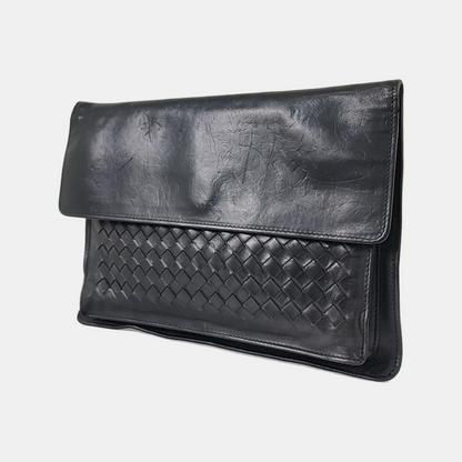 BOTTEGA VENETA Tote bag Black Calf Leather Woven Clutch-(SKU)-959302630