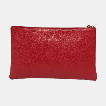 GUCCI Bamboo 1947 Red Cowhide Fringe Clutch Golden hardware-(SKU)-959429873