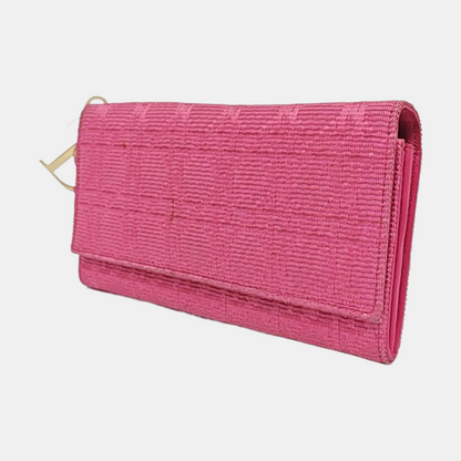 DIOR Fuchsia Fabric Wallet Golden hardware-(SKU)-959328044