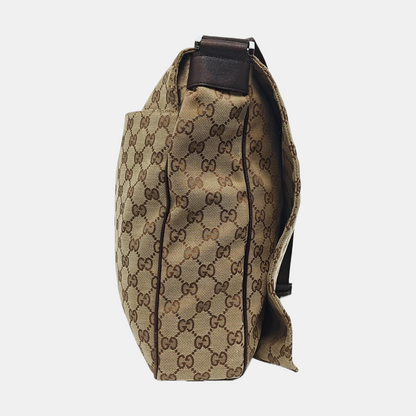 GUCCI Khaki Canvas Monogram Jacquard Crossbody Shoulder Bag Silver Hardware-(SKU)-959372899