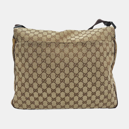 GUCCI Khaki Canvas Monogram Jacquard Crossbody Shoulder Bag Silver Hardware-(SKU)-959372899