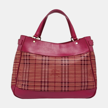 BURBERRY Tote bag Fuchsia Cowhide Warhorse Checkered Quilted Handbag Golden hardware-(SKU)-959437987