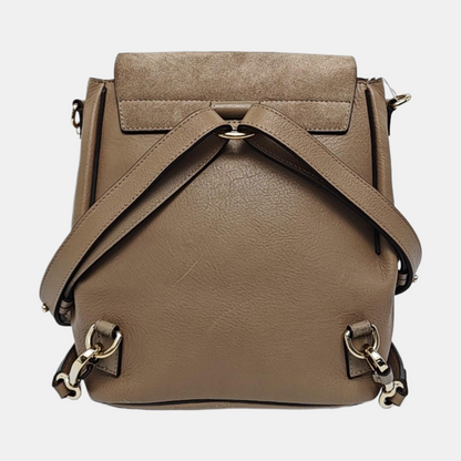Chloé Faye Gray cowhide backpack Golden hardware shoulder straps-(SKU)-959392600
