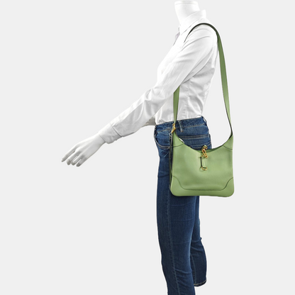 HERMÈS Trim 24 Avocado Green Evercolor Leather Crossbody Shoulder Bag Golden Hardware Y Stamp-(SKU)-959511633