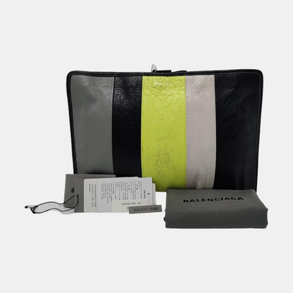BALENCIAGA Bazar Multicolor Cowhide Clutch Silver Hardware-(SKU)-959771071