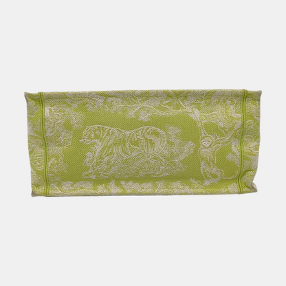 DIOR Book Tote Medium Yellow Fabric Embroidered Handbag-(SKU)-959513521