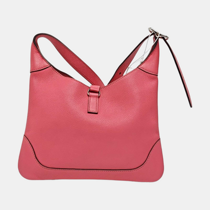 HERMÈS Trim 24 Lipstick Pink Evercolor Calfskin Crossbody Shoulder Bag with Silver Hardware, Y-(SKU)-959575297