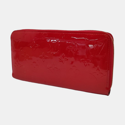LOUIS VUITTON Red patent leather embossed wallet Golden hardware-(SKU)-959605154