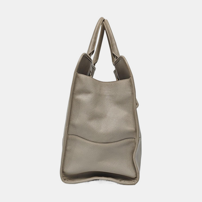 PRADA Gray cowhide single shoulder bag crossbody handbag Golden hardware Removable shoulder strap-(SKU)-959549746
