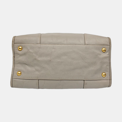 PRADA Gray cowhide single shoulder bag crossbody handbag Golden hardware Removable shoulder strap-(SKU)-959549746