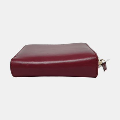 GUCCI Burgundy Leather Embossed Wallet Golden hardware-(SKU)-959773258