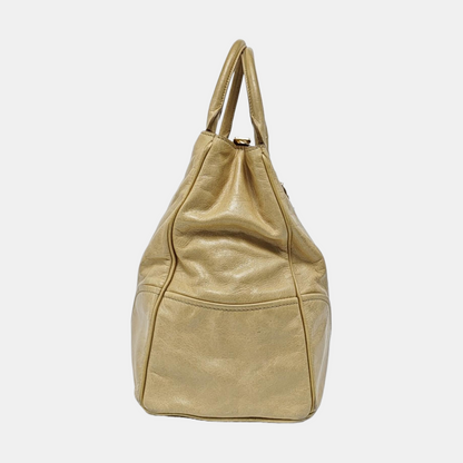 Miu Miu Tote bag Yellow Cowhide Single Shoulder Handbag Crossbody Bag Golden hardware Removable shoulder strap-(SKU)-958319831