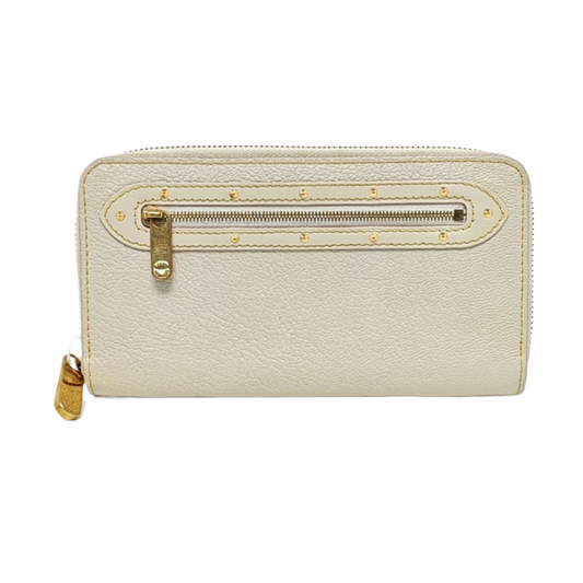LOUIS VUITTON White Cowhide Stud Wallet Golden hardware-(SKU)-959603399
