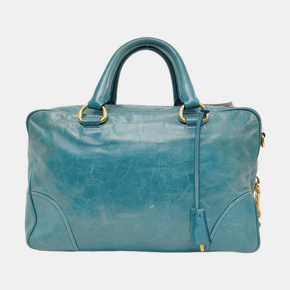 PRADA Tote bag Light Blue Cowhide Crossbody Tote Shoulder Bag Golden hardware Removable shoulder strap-(SKU)-959563238