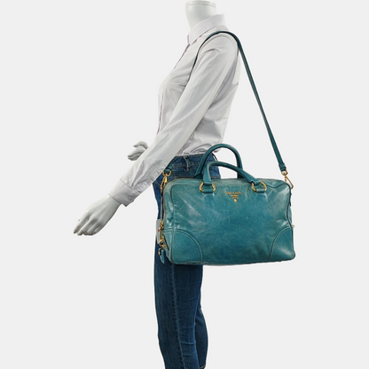 PRADA Tote bag Light Blue Cowhide Crossbody Tote Shoulder Bag Golden hardware Removable shoulder strap-(SKU)-959563238