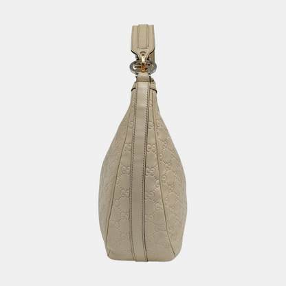 GUCCI Beige Cowhide Monogrammed Tote Handbag Single Shoulder Bag Golden hardware-(SKU)-959591778