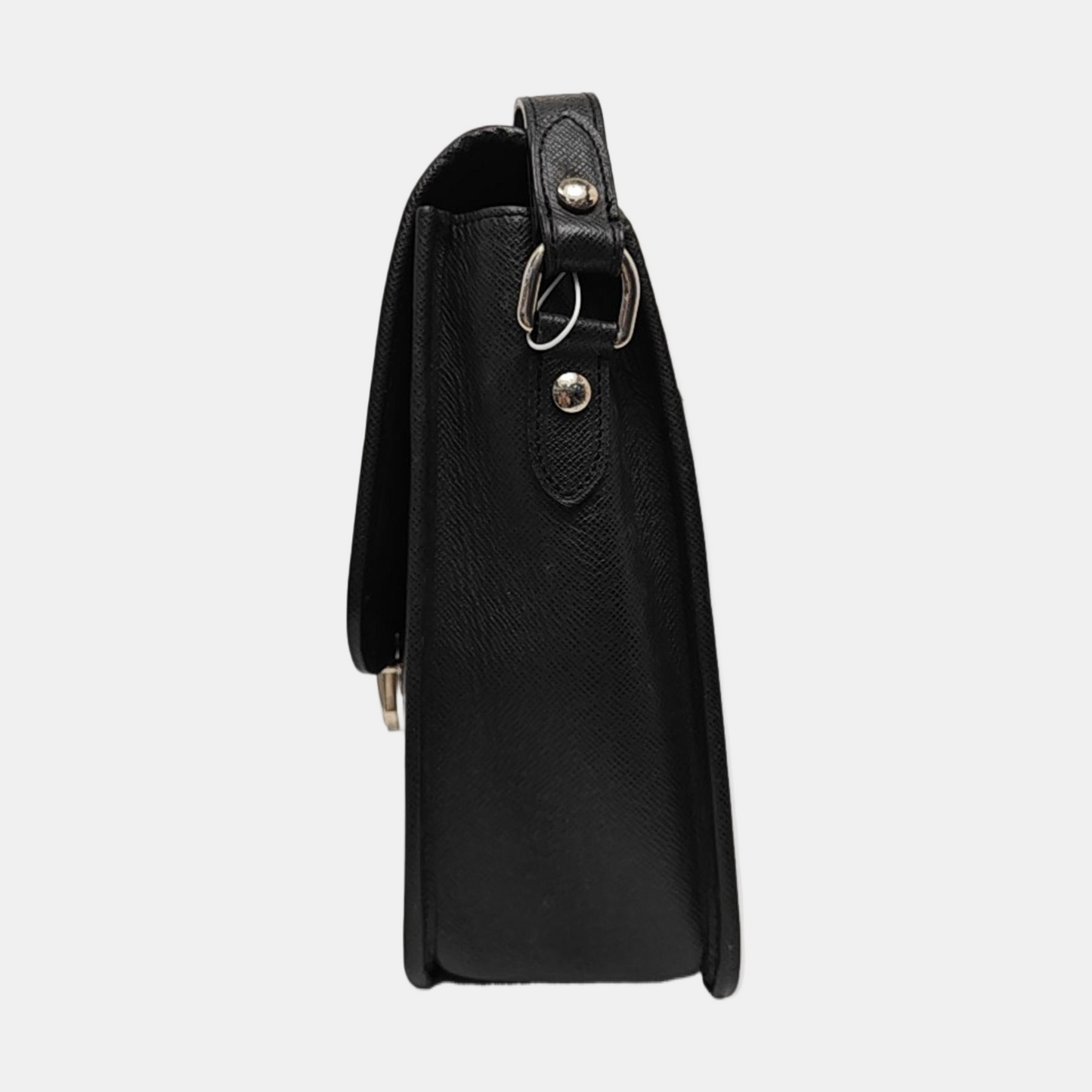 LOUIS VUITTON ALEX Black Cowhide Single Shoulder Bag Crossbody Bag Silver Hardware-(SKU)-959606640