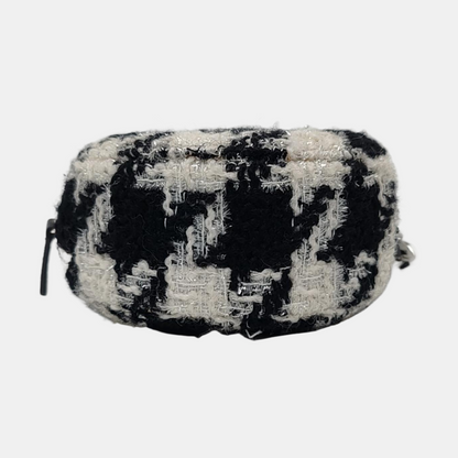 CHANEL CHANEL 19 Black Tweed Quilted Shoulder Bag with Shoulder Strap, Gold and Silver Palladium Hardware, 28 Flap, Pockets-(SKU)-959630363