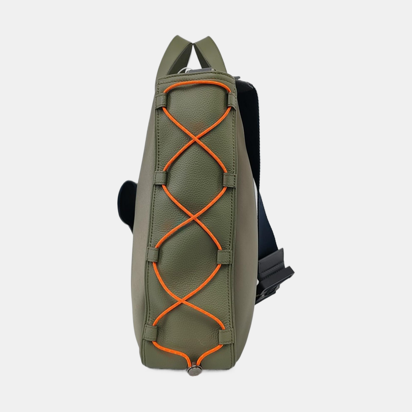 DIOR Dior And Sacal Green Nylon Saddle Bag Single Shoulder Bag Gray Hardware Removable Strap-(SKU)-959664261