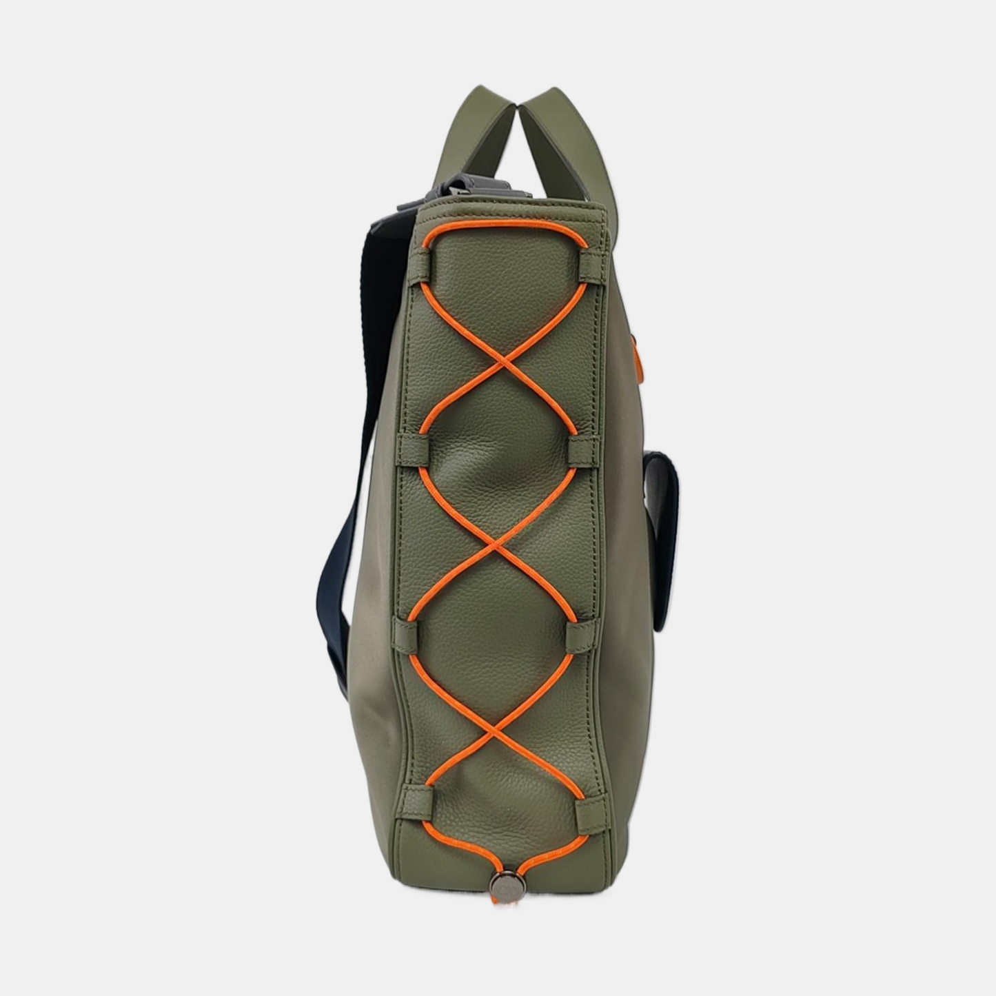 DIOR Dior And Sacal Green Nylon Saddle Bag Single Shoulder Bag Gray Hardware Removable Strap-(SKU)-959664261