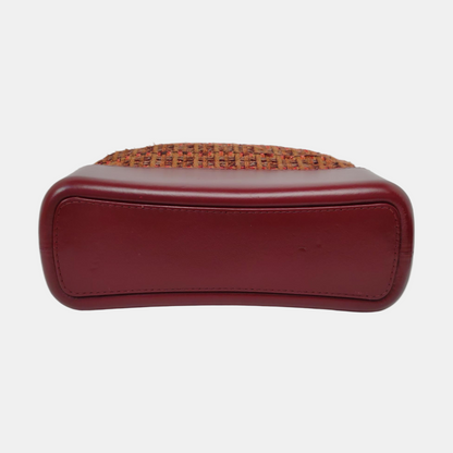 CHANEL GABRIELLE Medium Size Red Tweed Bag Shoulder Bag Crossbody Bag Golden Silver Ruthenium Hardware 25 Opening Removable Strap-(SKU)-959578060