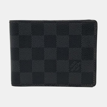 LOUIS VUITTON SLENDER Gray Coated Canvas Chessboard Plaid Wallet-(SKU)-959718553