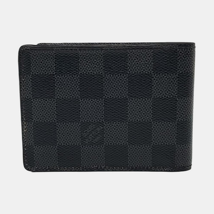 LOUIS VUITTON SLENDER Gray Coated Canvas Chessboard Plaid Wallet-(SKU)-959718553