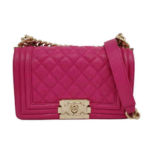 CHANEL BOY CHANEL Small Purple Calfskin Quilted Chevron Single Shoulder Bag Handbag Detachable Strap-(SKU)-958063005