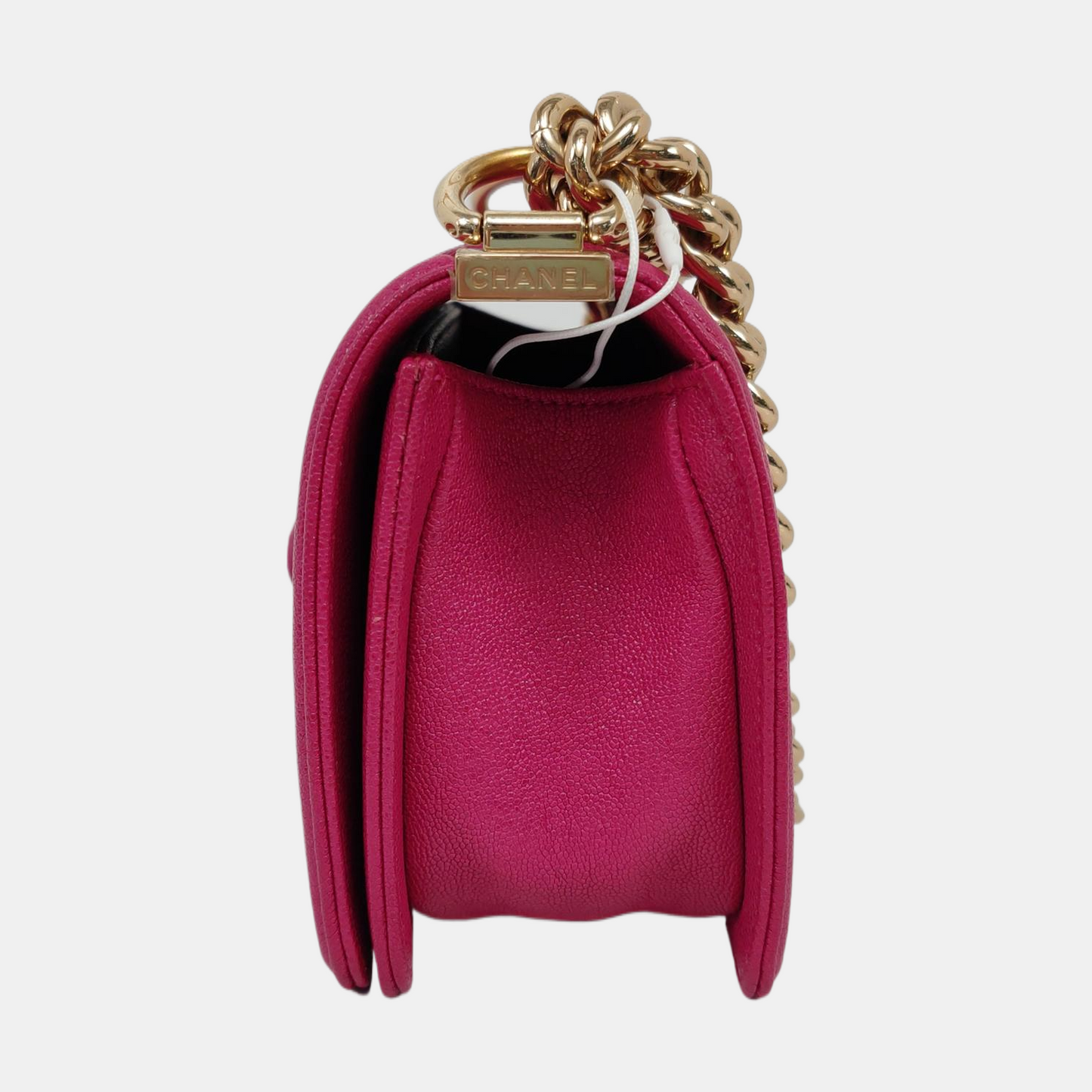CHANEL BOY CHANEL Small Purple Calfskin Quilted Chevron Single Shoulder Bag Handbag Detachable Strap-(SKU)-958063005