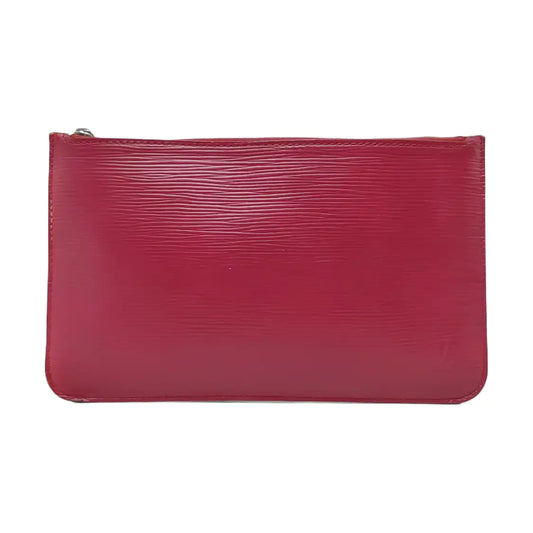 LOUIS VUITTON ACCESSOIRES 紫红色EPI牛皮水波纹麻将包手拿包Handheld包 Silver Hardware-(SKU)-945508181