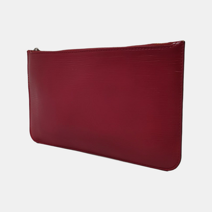 LOUIS VUITTON ACCESSOIRES 紫红色EPI牛皮水波纹麻将包手拿包Handheld包 Silver Hardware-(SKU)-945508181