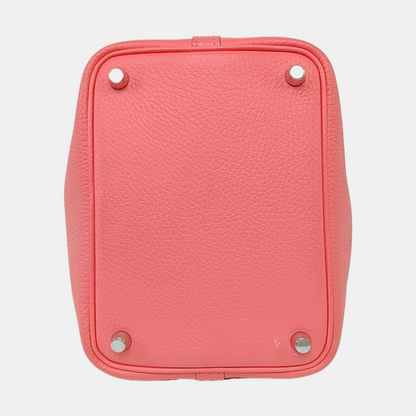 HERMÈS Picotin Lock 18 Lipstick Pink Clemence Leather Market Basket Tote Bag with Silver Hardware A-(SKU)-959918692