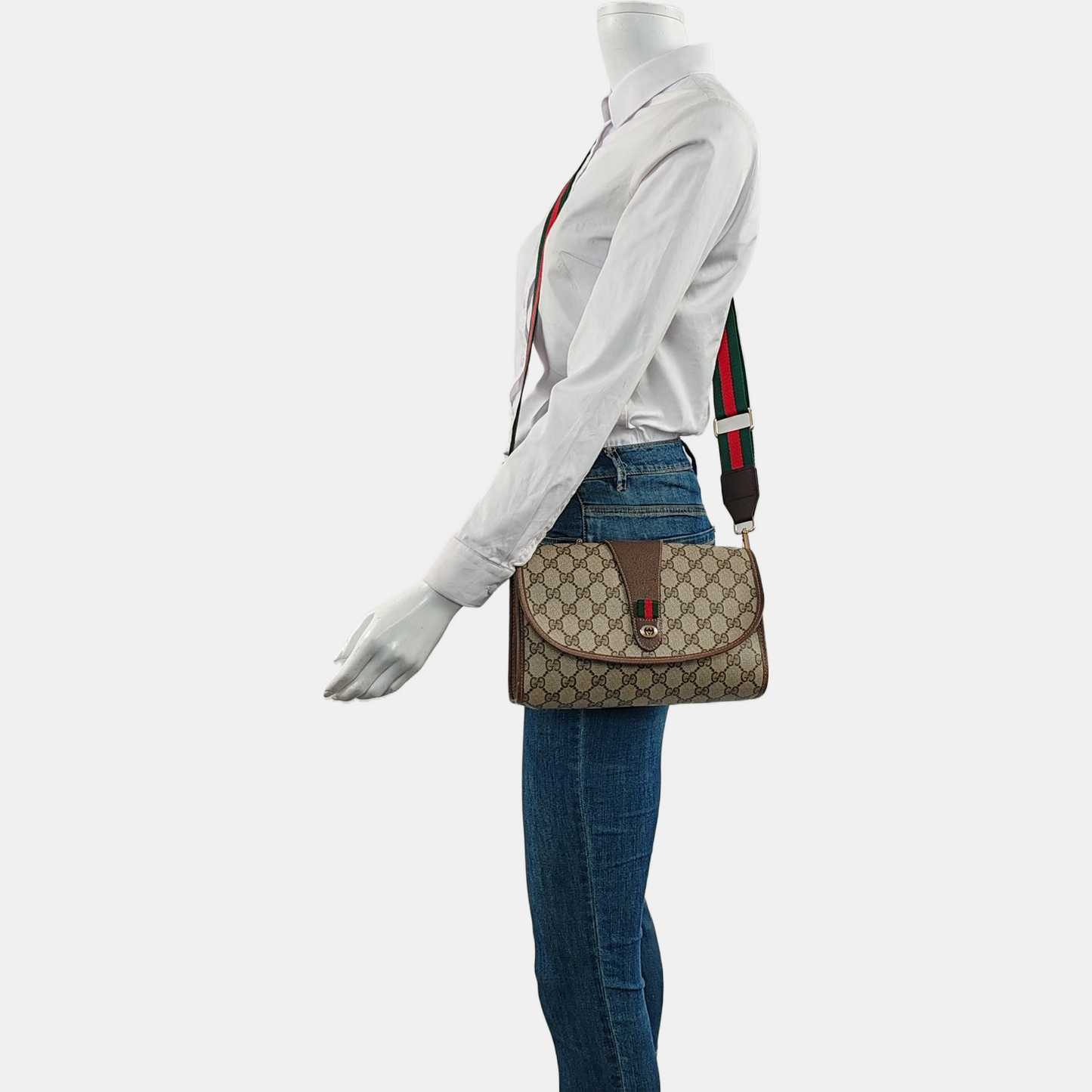 GUCCI Ebony Canvas Handbag Golden hardware-(SKU)-959784440