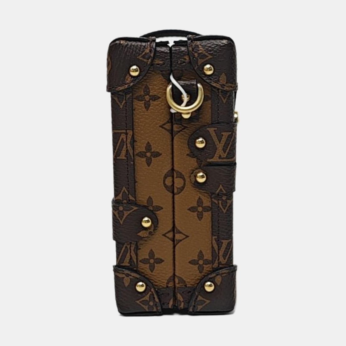 LOUIS VUITTON PETITE MALLE Brown Coated Canvas Monogram Crossbody Shoulder Bag Golden Hardware Removable Strap-(SKU)-959935401