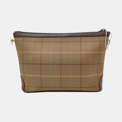 BURBERRY Light Green Canvas Clutch Brown Hardware-(SKU)-959766282