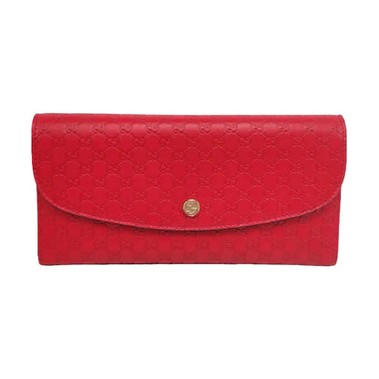GUCCI Red Cowhide Monogrammed Embossed Wallet Golden hardware-(SKU)-959925038