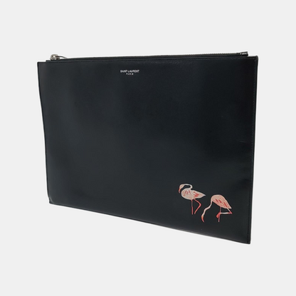 YSL Black cowhide printed handbag Silver Hardware-(SKU)-959836172