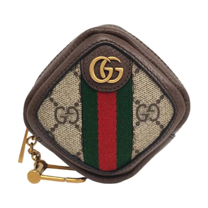 GUCCI Ophidia  Brown Coated Canvas Monogram Striped Ribbon Wallet Golden hardware Complete Accessories-(SKU)-959702243