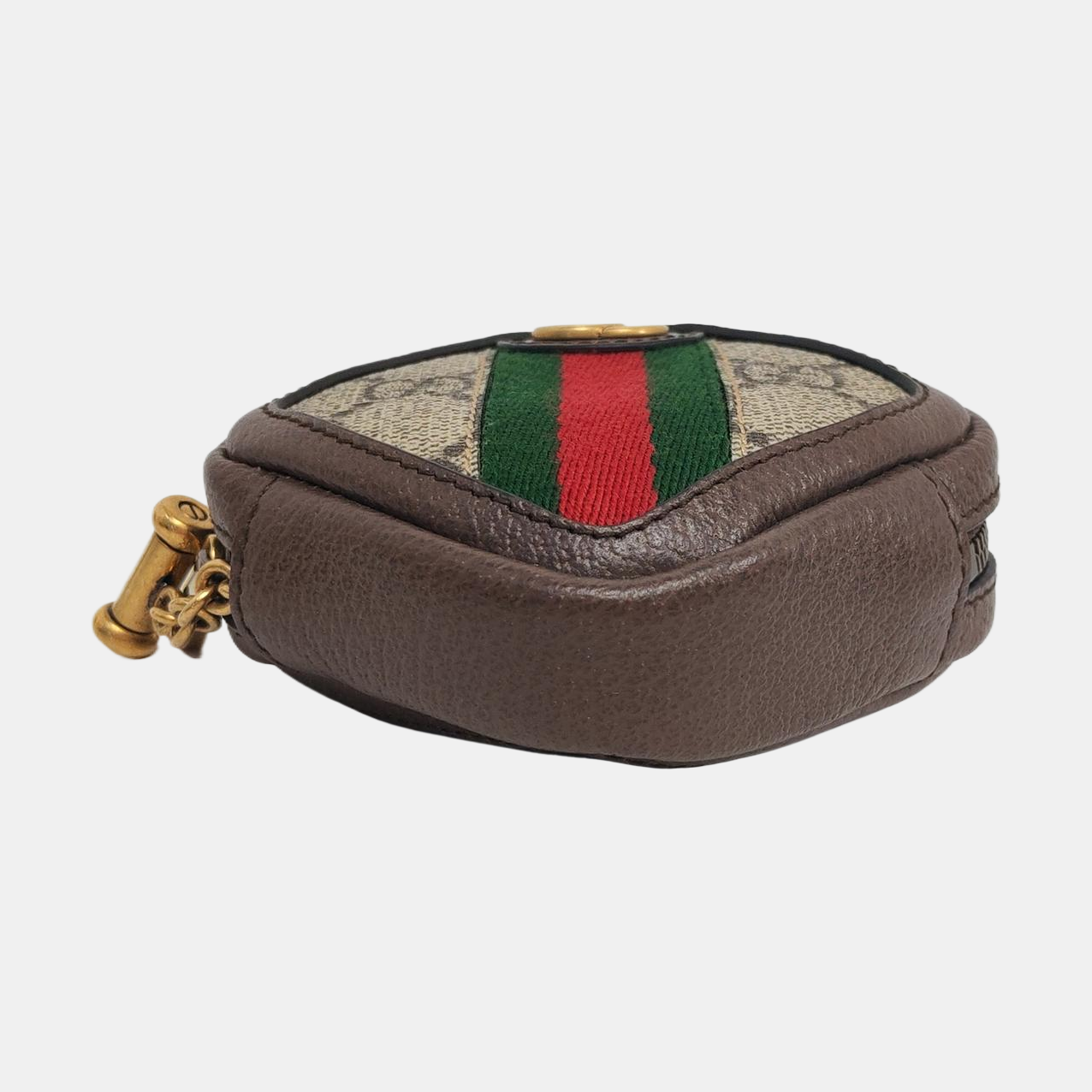 GUCCI Ophidia  Brown Coated Canvas Monogram Striped Ribbon Wallet Golden hardware Complete Accessories-(SKU)-959702243